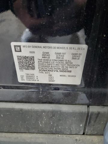 2020 CHEVROLET EQUINOX LT 3GNAXKEV5LS656568