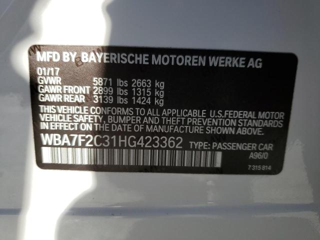 2017 BMW 750 XI WBA7F2C31HG423362