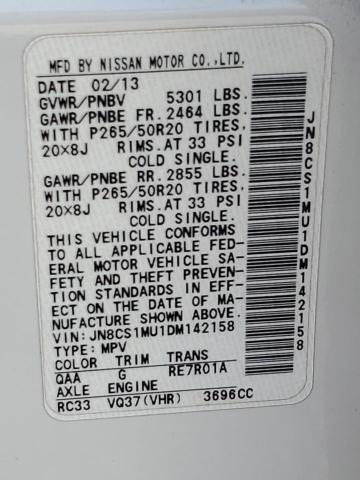 2013 INFINITI FX37 - JN8CS1MU1DM142158