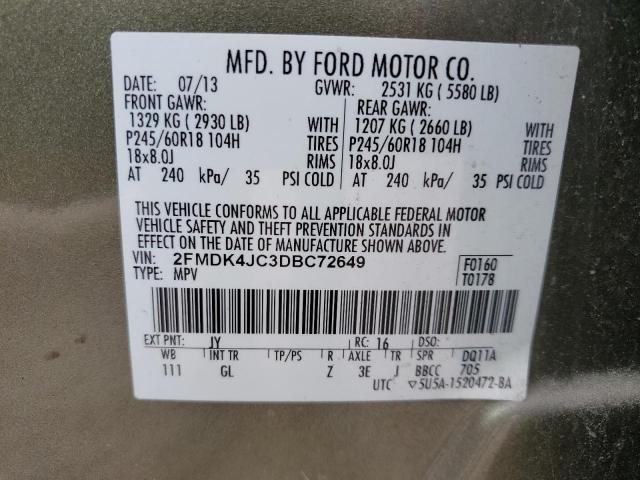 2013 FORD EDGE SEL - 2FMDK4JC3DBC72649