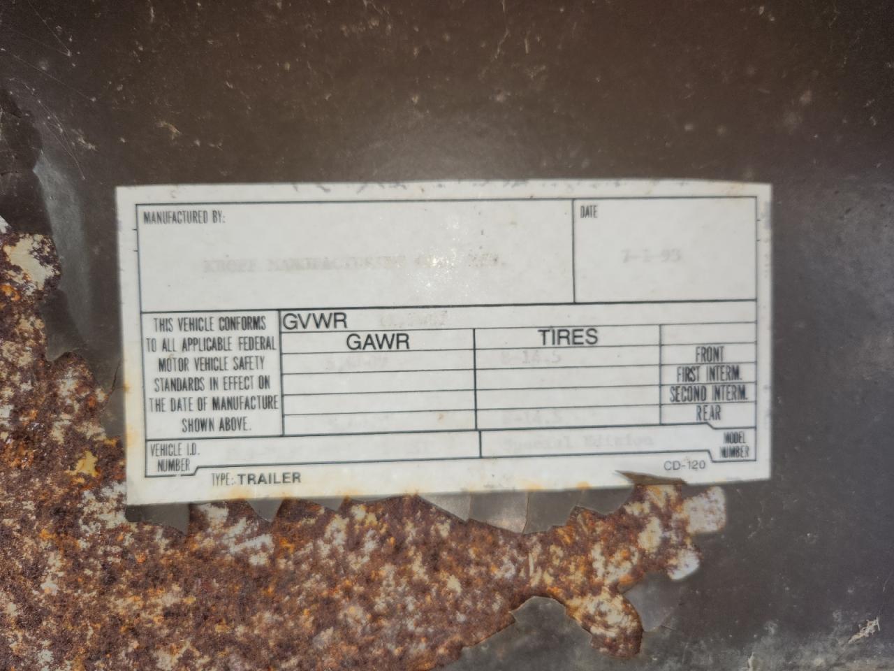 Lot #3301715373 1993 KROPE KROPE