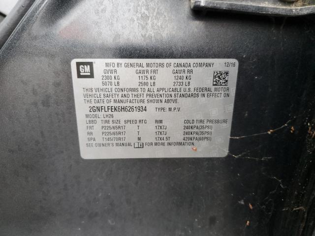 2017 CHEVROLET EQUINOX LT 2GNFLFEK6H6261934