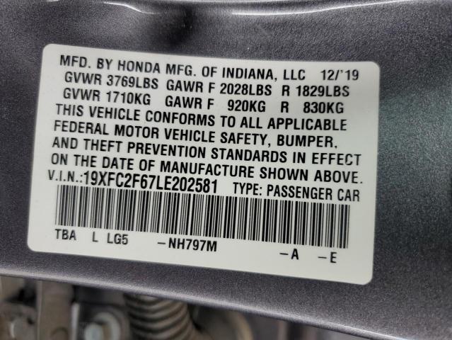2020 HONDA CIVIC LX 19XFC2F67LE202581
