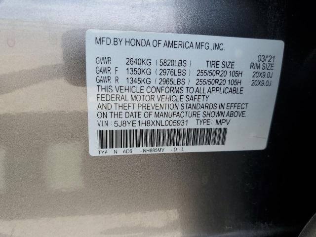 2022 ACURA MDX ADVANCE 5J8YE1H8XNL005931