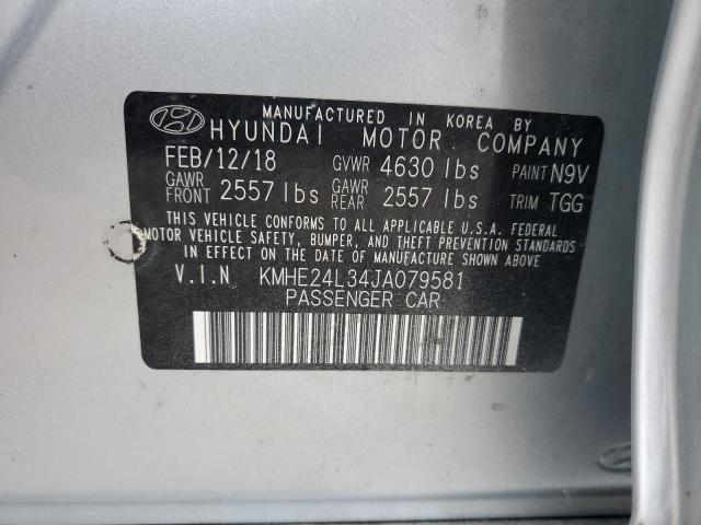 2018 HYUNDAI SONATA HYB KMHE24L34JA079581