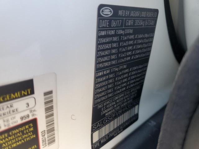 2017 LAND ROVER RANGE ROVE - SALGS2FV8HA357433