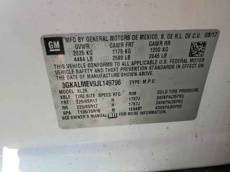 2018 GMC TERRAIN SLE 3GKALMEV9JL149796