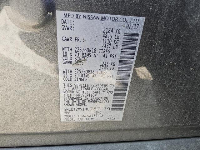 2017 NISSAN ROGUE SV H 5N1ET2MV1HC787139