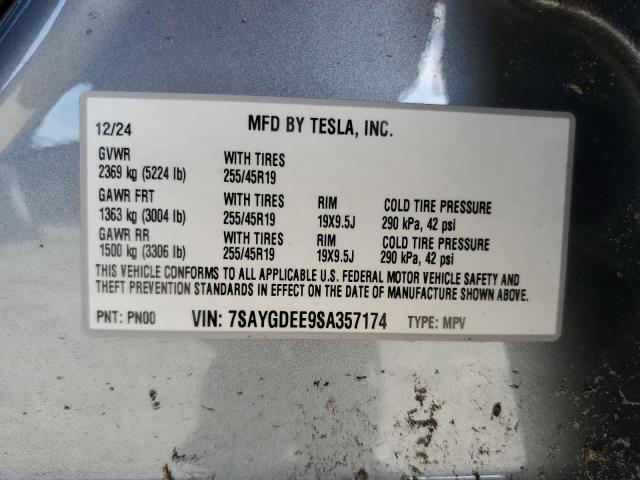 2025 TESLA MODEL Y 7SAYGDEE9SA357174