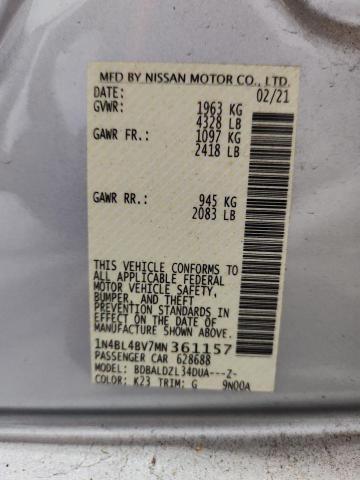 2021 NISSAN ALTIMA S 1N4BL4BV7MN361157