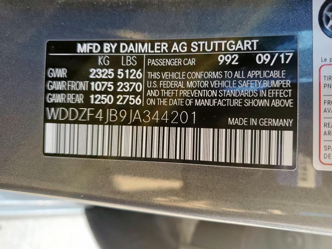 2018 MERCEDES-BENZ E 300 - WDDZF4JB9JA344201