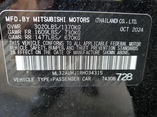 2024 MITSUBISHI MIRAGE ES ML32AUHJ1RH034315