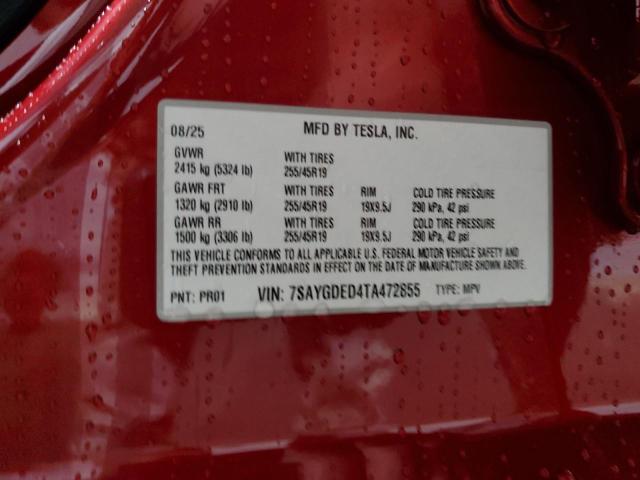 2026 TESLA MODEL Y - 7SAYGDED4TA472855