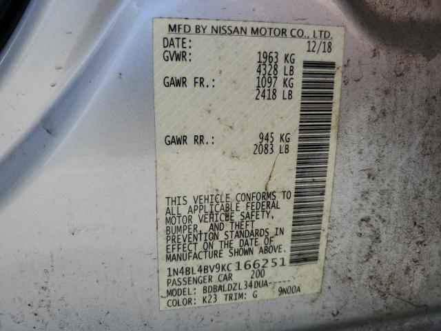 2019 NISSAN ALTIMA S #3310351021