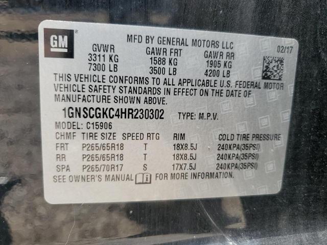 2017 CHEVROLET SUBURBAN C 1GNSCGKC4HR230302