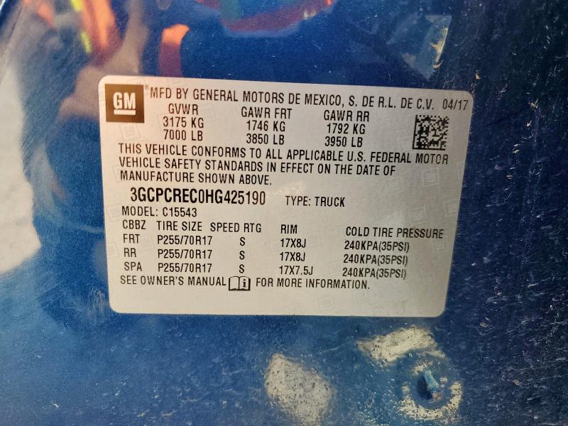 2017 CHEVROLET SILVERADO C1500 LT - 3GCPCREC0HG425190