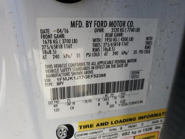 2016 FORD EXPEDITION - 1FMJK1JT7GEF52388