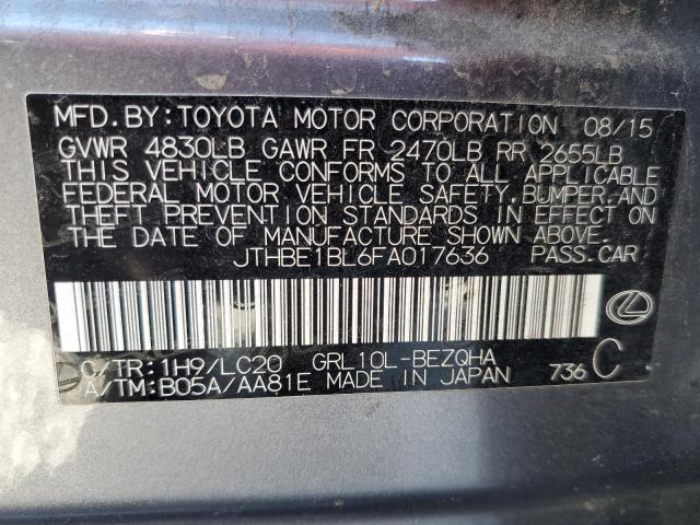 2015 LEXUS GS 350 JTHBE1BL6FA017636