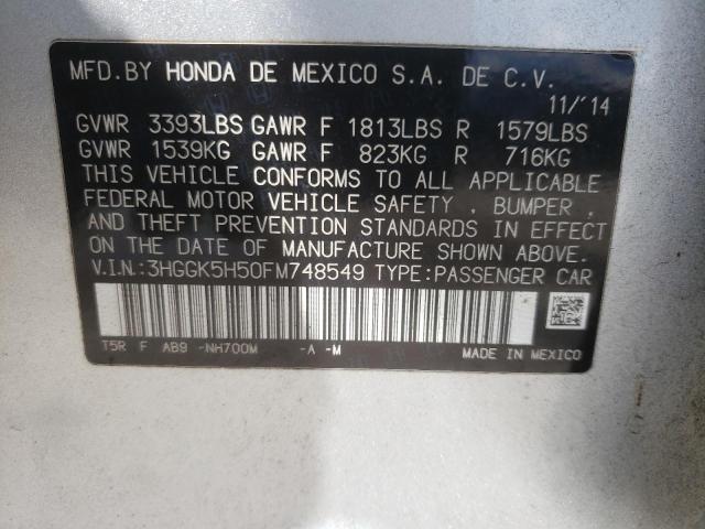 2015 HONDA FIT LX 3HGGK5H50FM748549