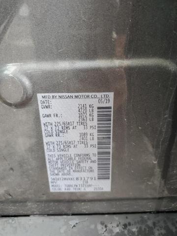 2019 NISSAN ROGUE S 5N1AT2MVXKC831791