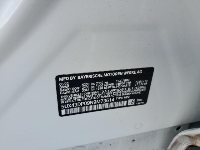2022 BMW X3 SDRIVE3 5UX43DP09N9M73614