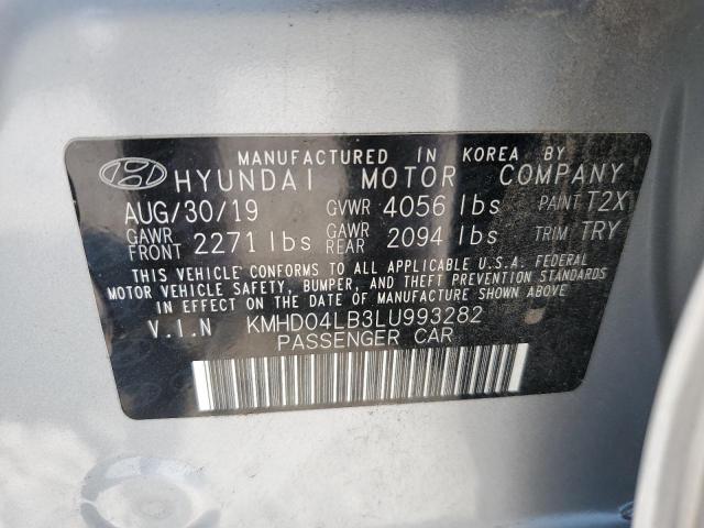 2020 HYUNDAI ELANTRA SPORT KMHD04LB3LU993282