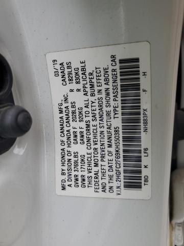 2019 HONDA CIVIC LX 2HGFC2F69KH550385