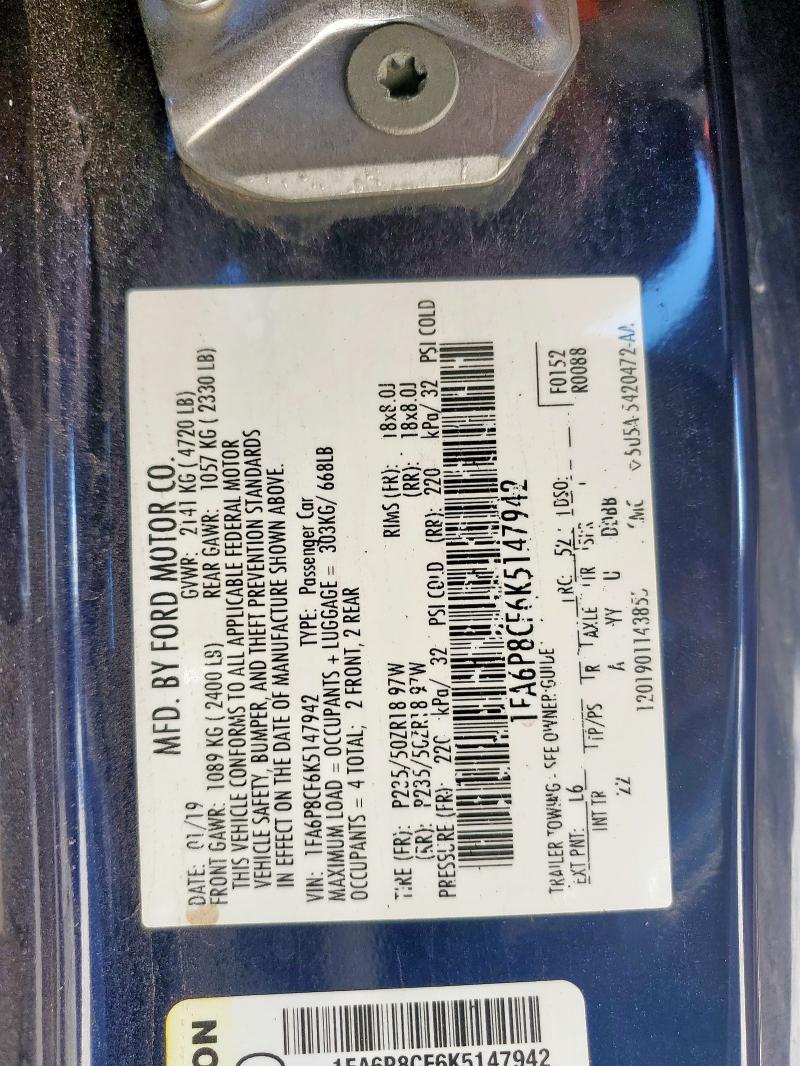 2019 FORD MUSTANG GT #3311758748