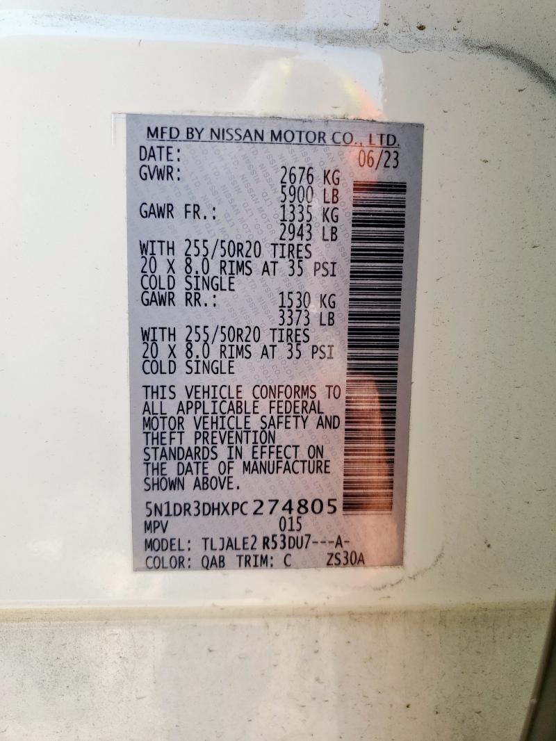 2023 NISSAN PATHFINDER 5N1DR3DHXPC274805