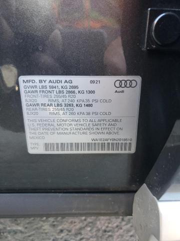 2022 AUDI Q5 E PREMI WA1E2AFY0N2018510