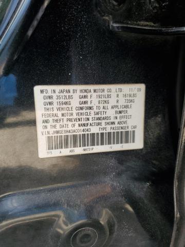 2010 HONDA FIT SPORT - JHMGE8H43AC014043