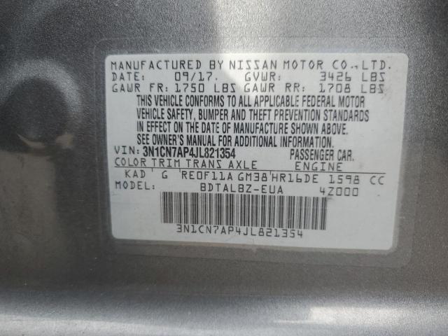 2018 NISSAN VERSA S 3N1CN7AP4JL821354