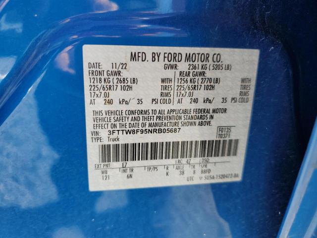 2022 FORD MAVERICK XL 3FTTW8F95NRB05687