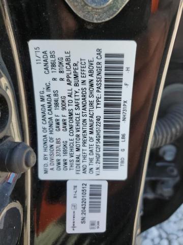 2016 HONDA CIVIC LX 2HGFC2F54GH512240