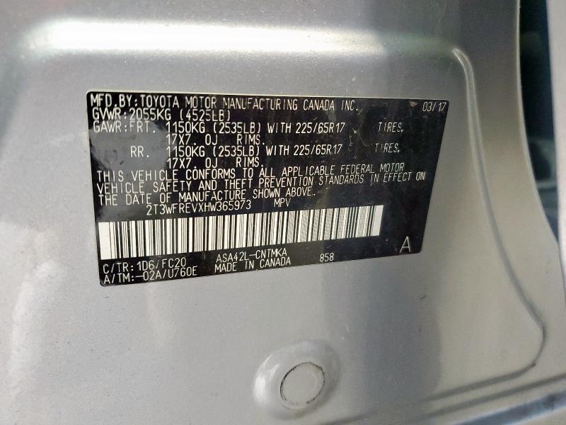 2017 TOYOTA RAV4 XLE - 2T3WFREVXHW365973