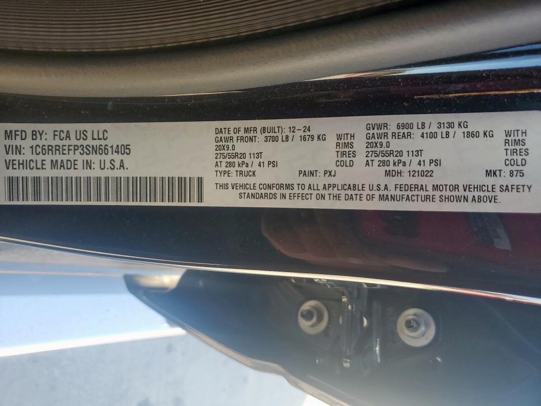 2025 RAM 1500 BIG H - 1C6RREFP3SN661405