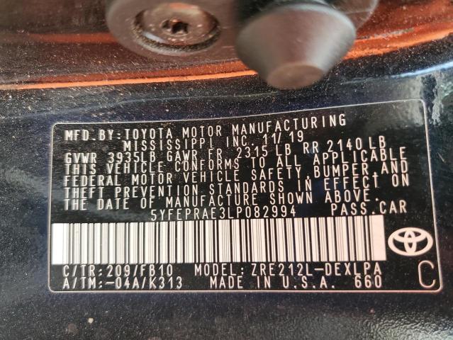 2020 TOYOTA COROLLA LE 5YFEPRAE3LP082994