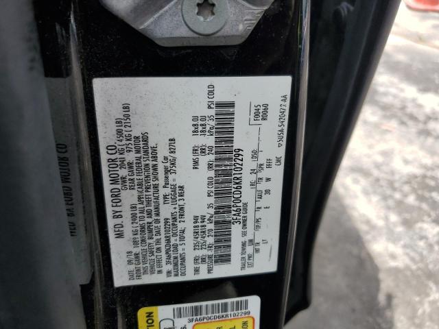 2019 FORD FUSION SEL 3FA6P0CD6KR102299