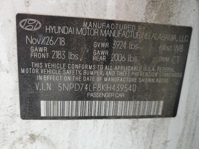 2019 HYUNDAI ELANTRA SE - 5NPD74LF8KH439540