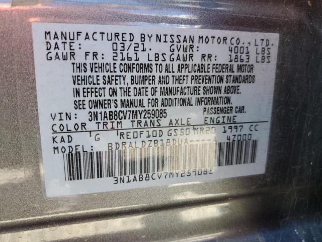 2021 NISSAN SENTRA SV 3N1AB8CV7MY259085