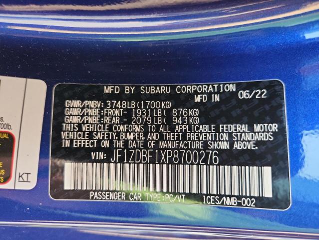 2023 SUBARU BRZ LIMITE JF1ZDBF1XP8700276