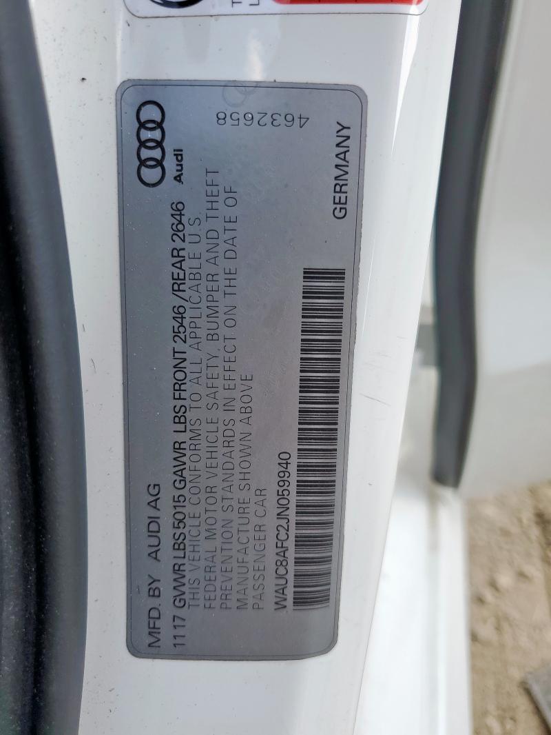 2018 AUDI A6 PREMIUM WAUC8AFC2JN059940