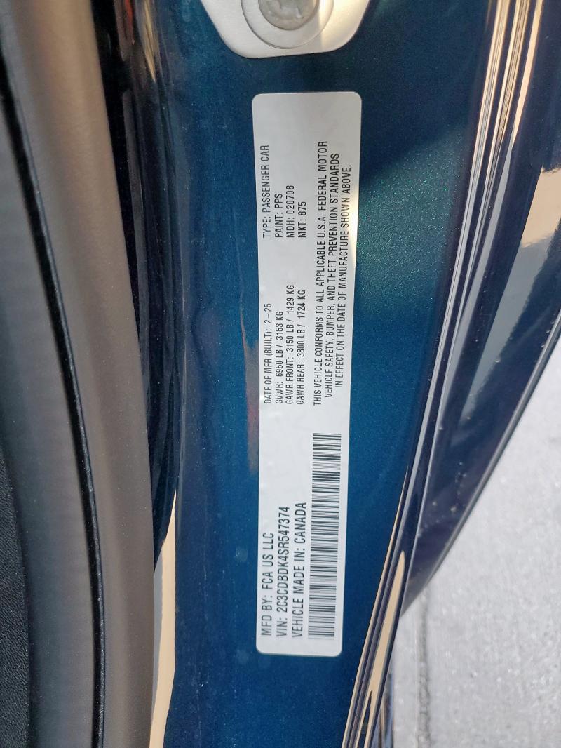 2025 DODGE CHARGER DA - 2C3CDBDK4SR547374