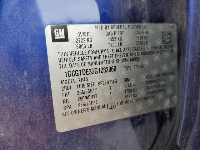 2016 CHEVROLET COLORADO Z 1GCGTDE35G1282060