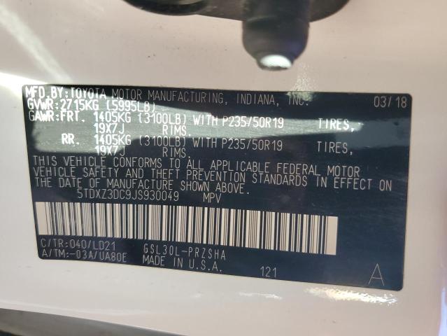 2018 TOYOTA SIENNA SE 5TDXZ3DC9JS930049