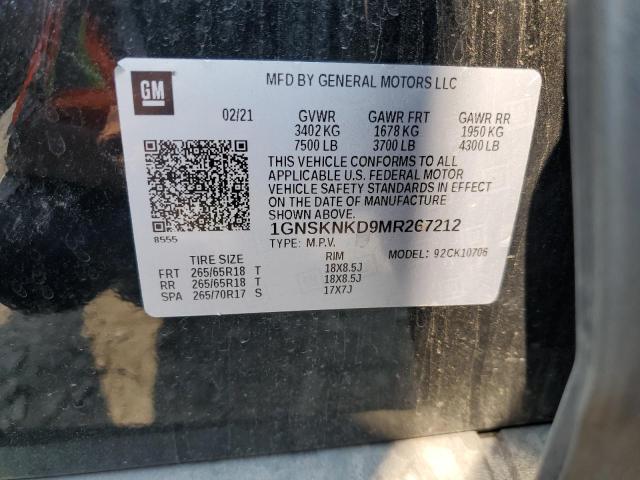 2021 CHEVROLET TAHOE K150 1GNSKNKD9MR267212