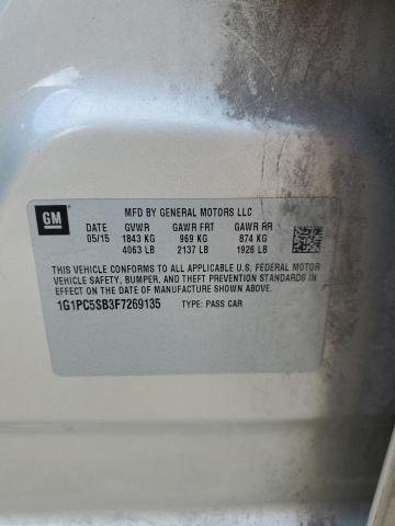 2015 CHEVROLET CRUZE LT #3269012051