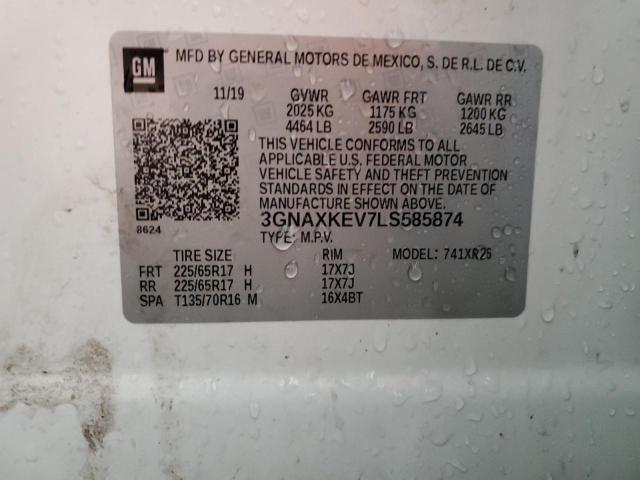 2020 CHEVROLET EQUINOX LT 3GNAXKEV7LS585874