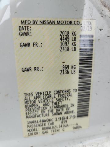 2019 NISSAN ALTIMA S 1N4BL4BW0KC198479