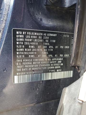 2016 VOLKSWAGEN TIGUAN S WVGBV7AX6GW556427